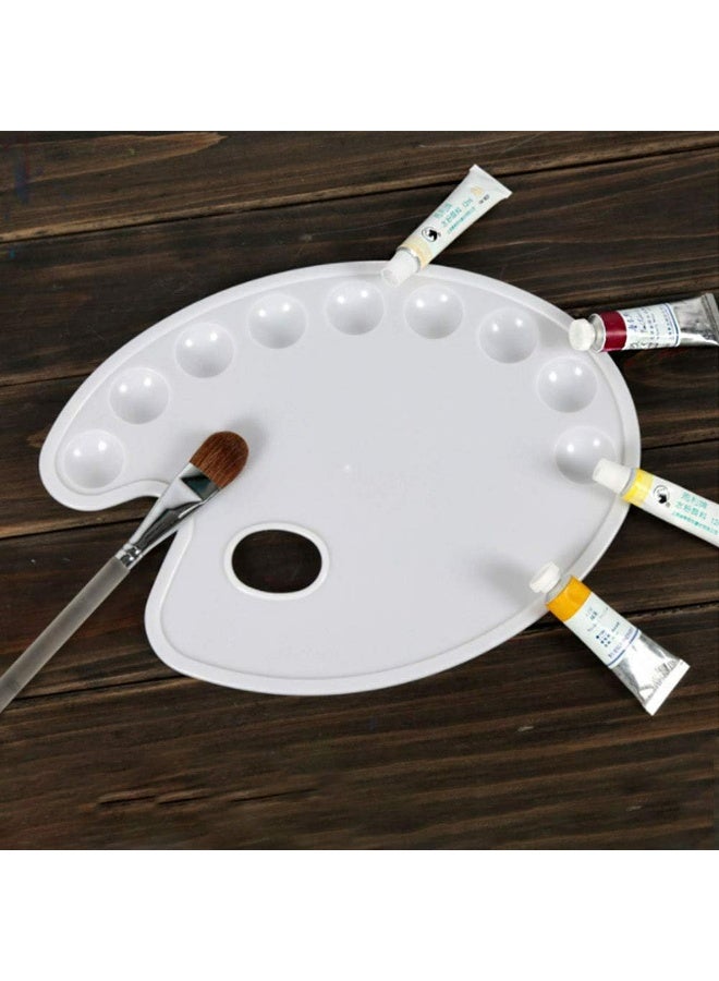 ارك باليت طلاء للاطفال من قطعة واحدة، لوحة بلاستيكية دائرية مع 9 ابار وفتحة ابهام للالوان المائية والاكريليك والزيت، لوحة فنية احترافية للحرف اليدوية - Image 4